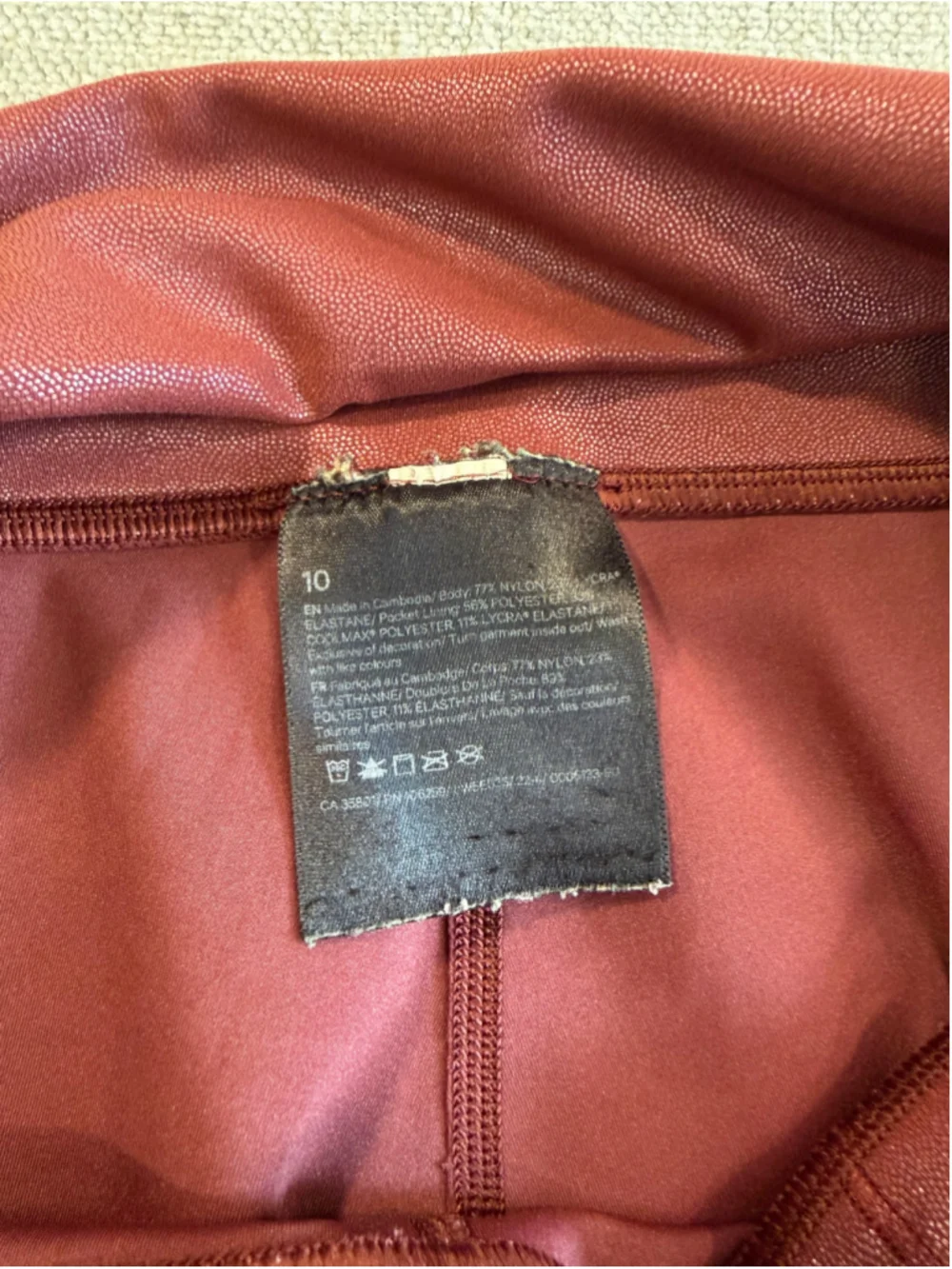 Lululemon Wunder Train High-Rise Tight 25 Radiate Foil Print Red Merlot size 10 - Picture 5 of 9